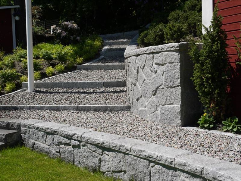 Omläggning av stödmur & terrassering. Kungshult Eslövs kommun