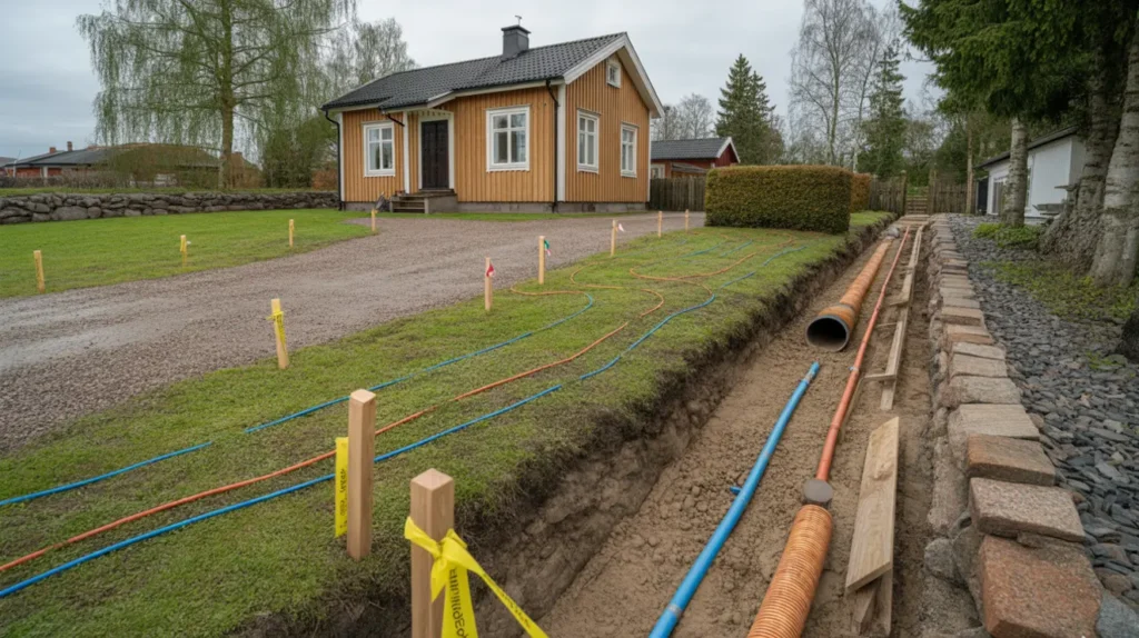 innan du gr ver p tomten ledningskollen uts ttning och s ker schakt n ra fiber el och vatten