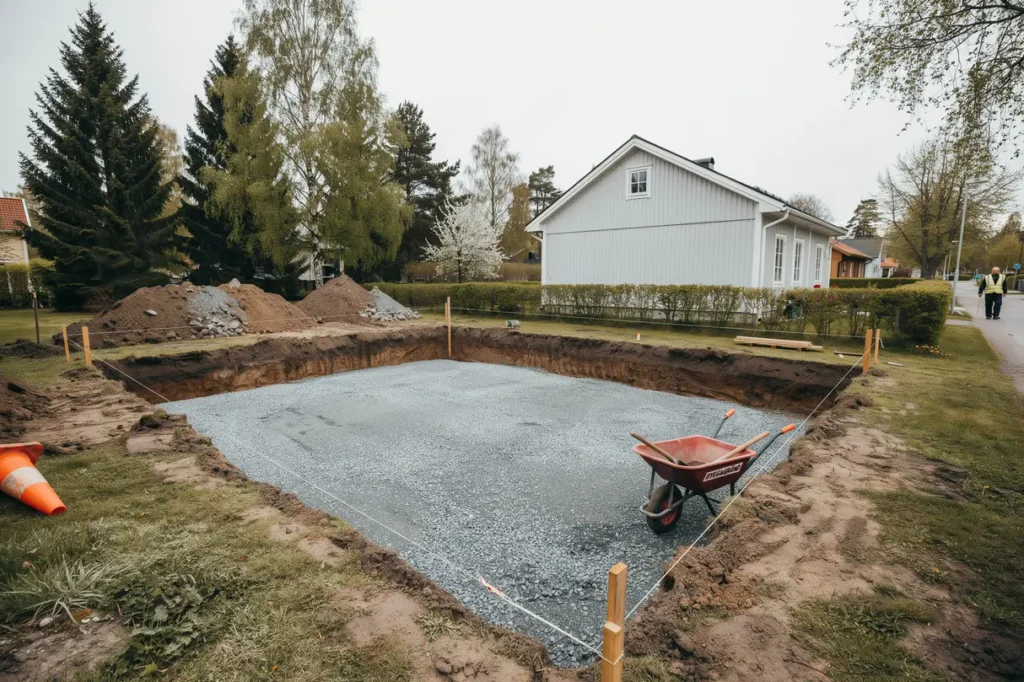 schaktning och f rberedande markarbete f r garage i marieholm