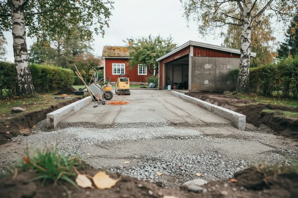 s v ljer du r tt underarbete f r en h llbar garageuppfart p villatomten
